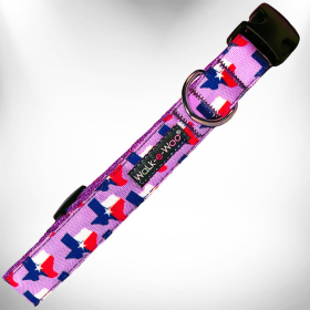 Colorado and Texas Dog Collars (Color: Texas Lavender, size: L 1" width fits 14-25" neck)