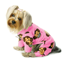Silly Monkey Fleece Turtleneck Pajamas (Color: Pink, size: small)