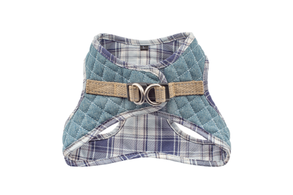 Step-In Denim Harness (Color: Denim & Blue Plaid, size: medium)