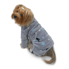 Ultra Thick Plush Penguins Turtleneck Pajamas (Color: gray, size: XL)