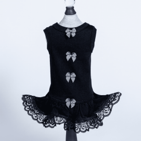 Houndstooth Dress (Color: Black, size: medium)
