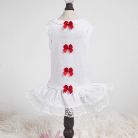Sweetheart Dress (Color: White/Red, size: XXS)