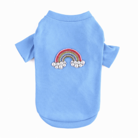 Rainbow Tee (Color: Blue, size: large)