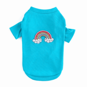 Rainbow Tee (Color: Aqua, size: XS)