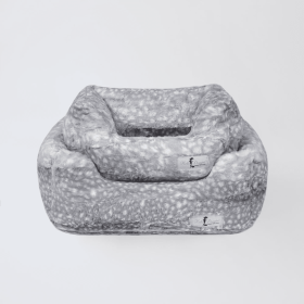 Cashmere Dog Bed (Color: Silver Fawn, size: large)
