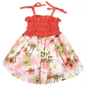 CC Hawaiian Breeze Sundress (Color: Orange, size: small)