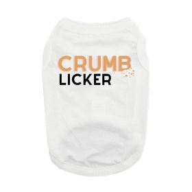 Crumb Licker Dog Shirt - White (size: small)