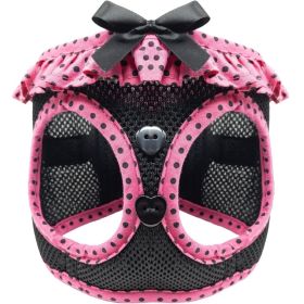 American River Choke Free Dog Harness Polka Dot Collection - Hot Pink and Black Polka Dot (size: 3X-Large)