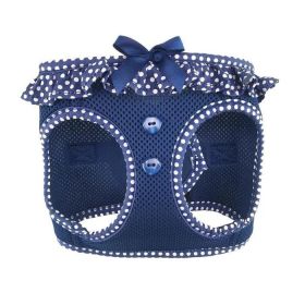 American River Choke Free Dog Harness Polka Dot Collection - Navy Polka Dot (size: 2X/3X-Large)
