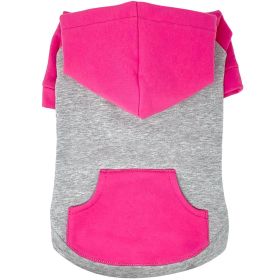 Color-Block Hoodie - Pink on Gray (size: small)