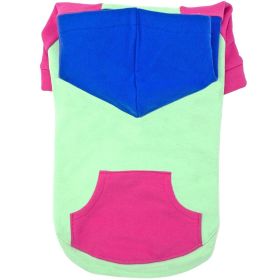Color-Block Hoodie - Pink on Mint (size: small)