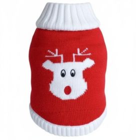 Combed Cotton Red Rudolph Holiday Dog Sweater (size: 3X-Large)
