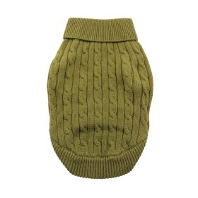 Combed Cotton Cable Knit Dog Sweater - Herb Green (size: 2X-Large)