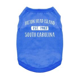 Hilton Head Island, SC Dog Shirt - Blue (size: 3X-Large)