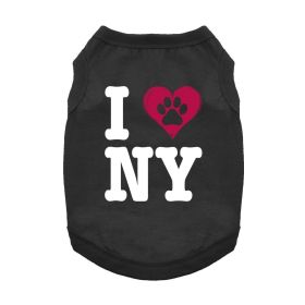 I Love New York Dog Shirt - Black (size: 3X-Large)