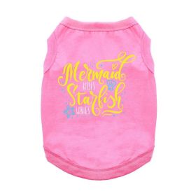 Mermaid Kisses Starfish Wishes Dog Shirt - Carnation Pink (size: 3X-Large)
