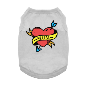 Mom Tattoo Dog Shirt - Glacier Gray (size: 3X-Large)