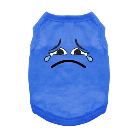 Sad Face Dog Shirt - Nautical Blue (size: 3X-Large)