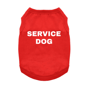 Service Dog Dog Shirt - Flame Scarlet Red (size: 3X-Large)