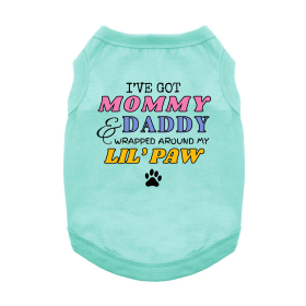 Wrapped Around My Lil Paw Dog Shirt - Teal (size: 3X-Large)