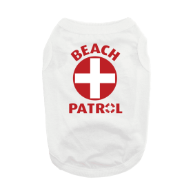Beach Patrol Dog Shirt - White (size: large)