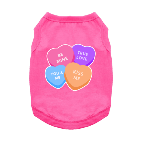 Conversation Hearts Dog Shirt - Raspberry Sorbet (size: large)
