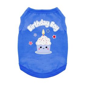 Birthday Boy Dog Shirt - Blue (size: large)