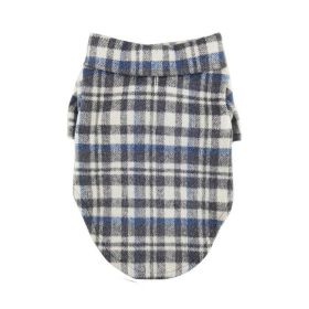 Flannel Dog Shirt - Gray and Blue Plaid (size: medium)