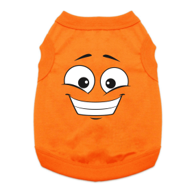 Happy Face Dog Shirt - Sunset Orange (size: large)
