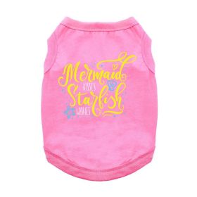 Mermaid Kisses Starfish Wishes Dog Shirt - Carnation Pink (size: large)