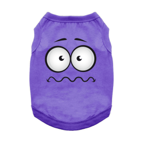 Nervous Face Dog Shirt - Ultra Violet (size: large)