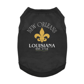New Orleans LA Dog Shirt - Jet Black (size: large)