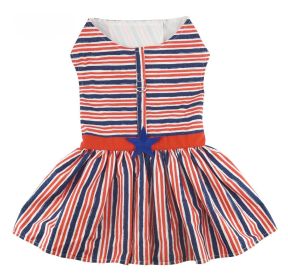 Patriotic Dog Dress with Matching Leash (size: large)