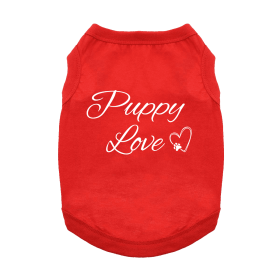 Puppy Love Dog Shirt - Flame Scarlet Red (size: large)