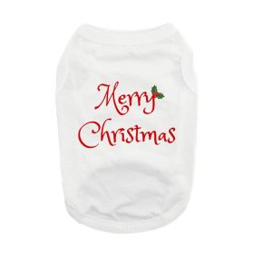 Merry Christmas Dog Shirt - White (size: large)