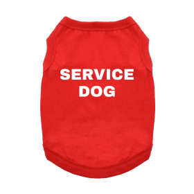 Service Dog Dog Shirt - Flame Scarlet Red (size: large)