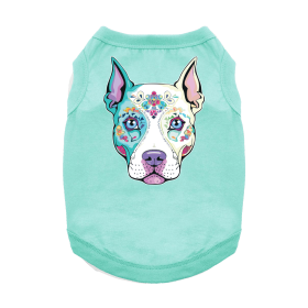 Sugar Skull Dog Shirt - Teal (size: large)