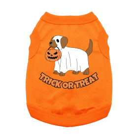Trick or Treat Pup Dog Shirt - Sunset Orange (size: large)