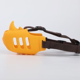 Silicone Pet Muzzle Anti-bite Medium And Large Dogs (Option: Lemon Yellow-XL Code)