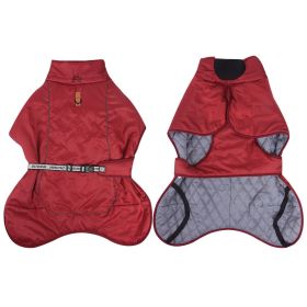 Dog Clothes Autumn Large Dog Cloak Thickened Warm Pet Clothes (Option: Wine Red-5XL)