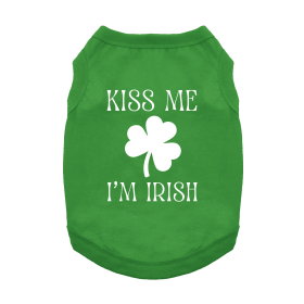 Kiss Me I'm Irish Dog Shirt - Emerald Green (size: X-Small)