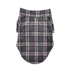 Flannel Dog Shirt - Dark Gray and Pink Plaid (size: X-Small)