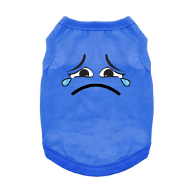 Sad Face Dog Shirt - Nautical Blue (size: small)