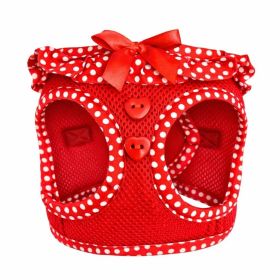 American River Choke Free Dog Harness Polka Dot Collection - Red Polka Dot (size: medium)