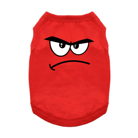 Angry Face Dog Shirt - Flame Scarlet Red (size: medium)