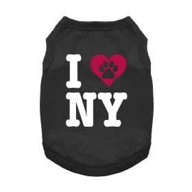I Love New York Dog Shirt - Black (size: medium)