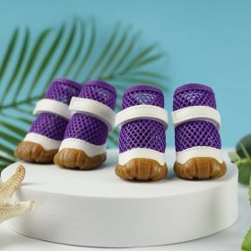No Foot Loss When Going Out Pet Booties Small Dog (Option: Purple 4-4 Yards)