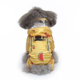 Pet Sound Dog Raincoat Four-legged Reflective Raincoat Pattern Dog Four Seasons Universal (Option: YY33watermelon-L)