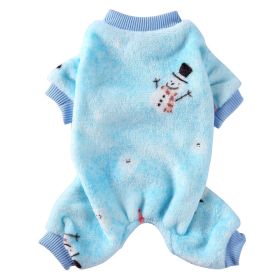 Autumn Clothes Four-legged Pet Clothing (Option: Blue Snowman-S)