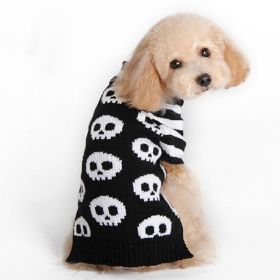 Pumpkin Sweater Dog Clothes Halloween (Option: Black And White Skull-XL)